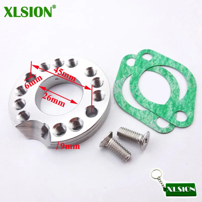 

XLSION Silver Carb Adjuster Carburetor Inlet Manifold Spinner Plate Adaptor For Monkey Dax Dirt Bike ATV Quad