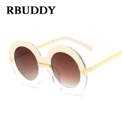 Rbuddy ясно Для женщин круглый Солнцезащитные очки для женщин Элитный бренд Для мужчин Очки Ретро Винтаж Готический стимпанк Защита от солнца