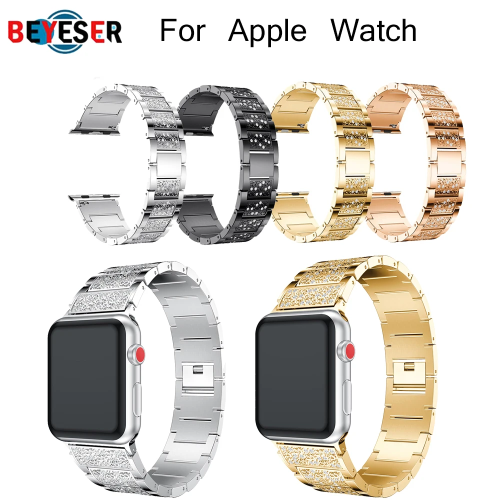 

Women Luxury Watchband for Apple Watch Bands 38mm/42mm/40mm 44mm Diamond Wrist Strap for I Watch Series 5 4 3 2 1 Belt Bracelet