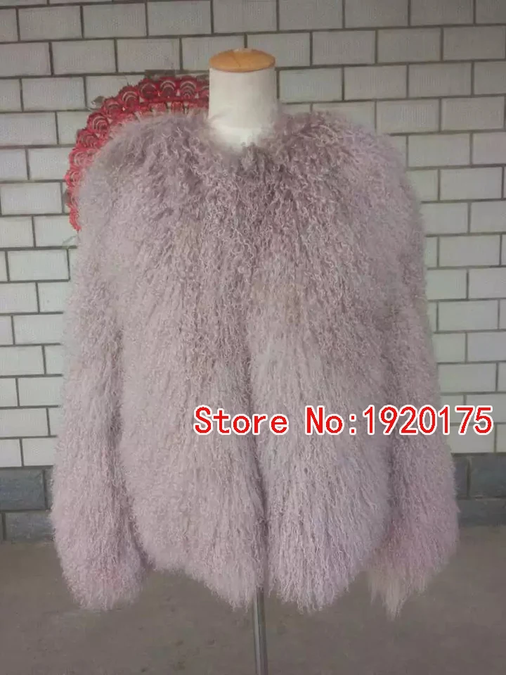

Female fur wool clothes mongolia sheep fur coat beach wool coat overcoat outerwear jacket women customized size and colors