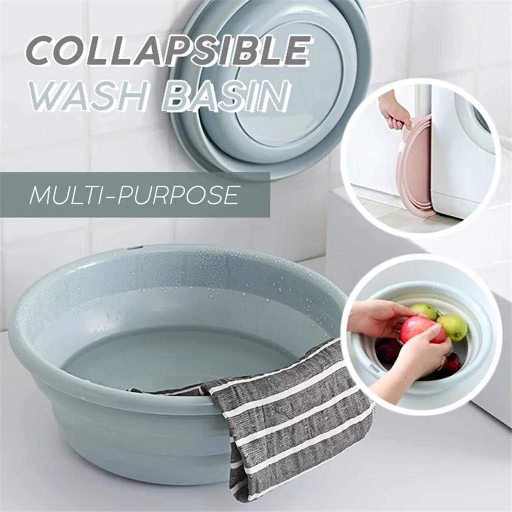 Portable Folding Bucket Foldable Basin Bassine Pliable Multi-function Collapsible Wash Basin Camping Wash Basin Foot Wash Basin