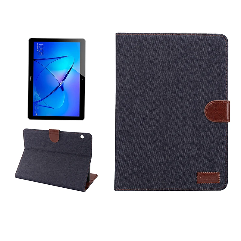 Бизнес деним кожаный чехол с карт памяти Функция для huawei MediaPad T3 10,0 AGS-L09 AGS-L03 9,6 "Tablet PC обложка + стилус
