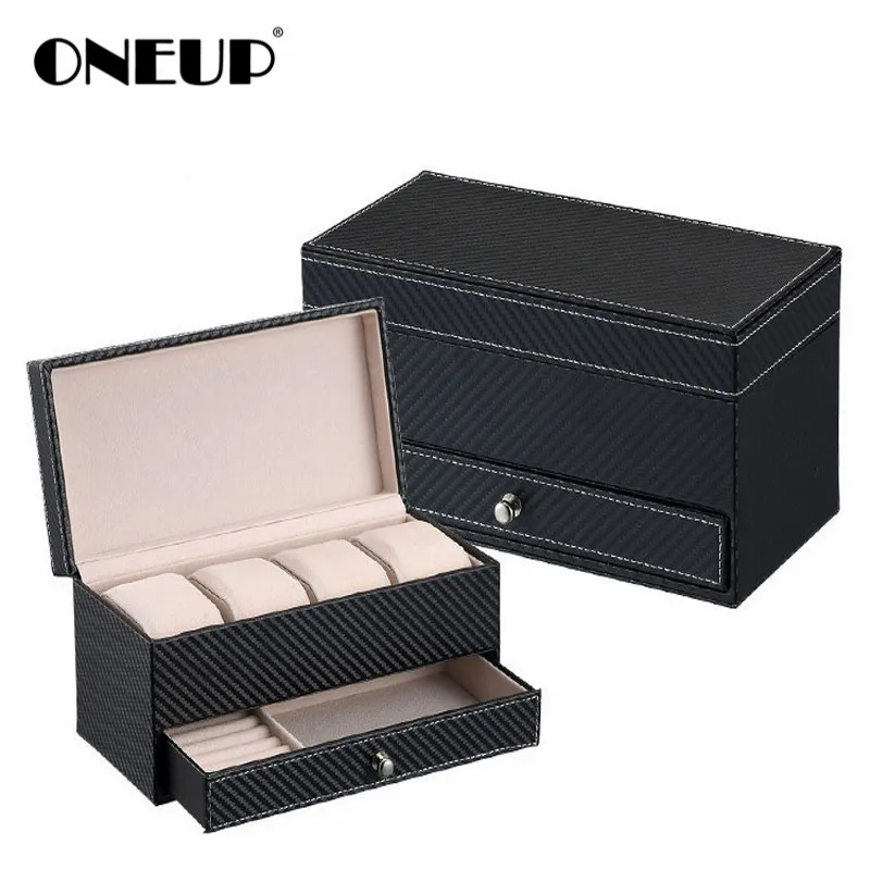 ONEUP Высококачественная коробка для хранения ювелирных изделий из армированного волокна коробки контейнера, шкатулка для часов, органайзер для ящиков, коробка для ювелирных изделий