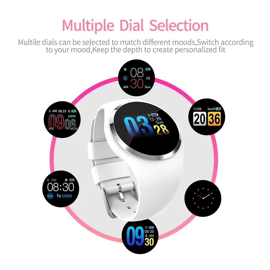 2019 обновления модные часы Smart Watch HR крови Давление монитор Для женщин