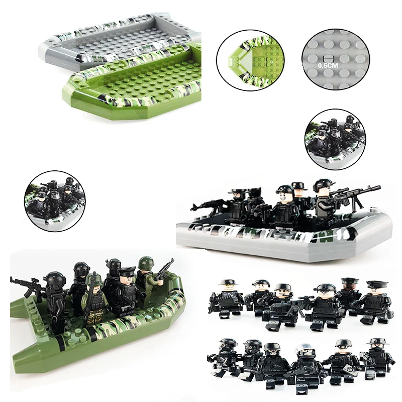 12Pcs/set  Building Blocks Toys Military Special Forces Soldiers Bricks Figures Guns Weapons Compatible Legoings Armed SWAT Gift