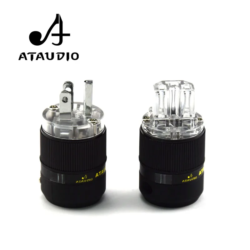 

ATAUDIO Hifi Power Plug Hi-end Rhodium-plated One Pair US Power Connector + IEC female connector