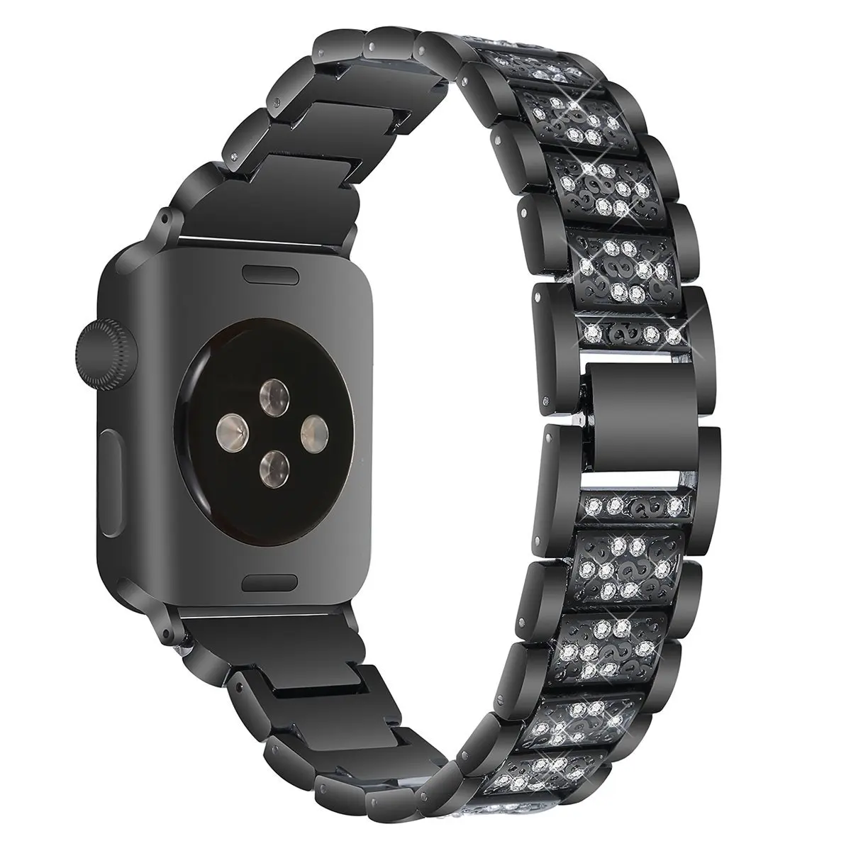 Хохлатый Алмазный ремешок для apple watch 42 мм/44 мм apple watch 4 3 iwatch ремешок 38 мм/40 мм браслет на запястье из нержавеющей стали ремень