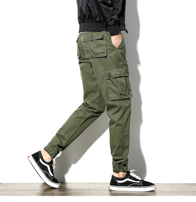 Военные брюки карго, брюки с большими карманами, мужские Модные брюки-карандаш, повседневные штаны для бега, мужские теплые брюки для зимы, армейский зеленый цвет