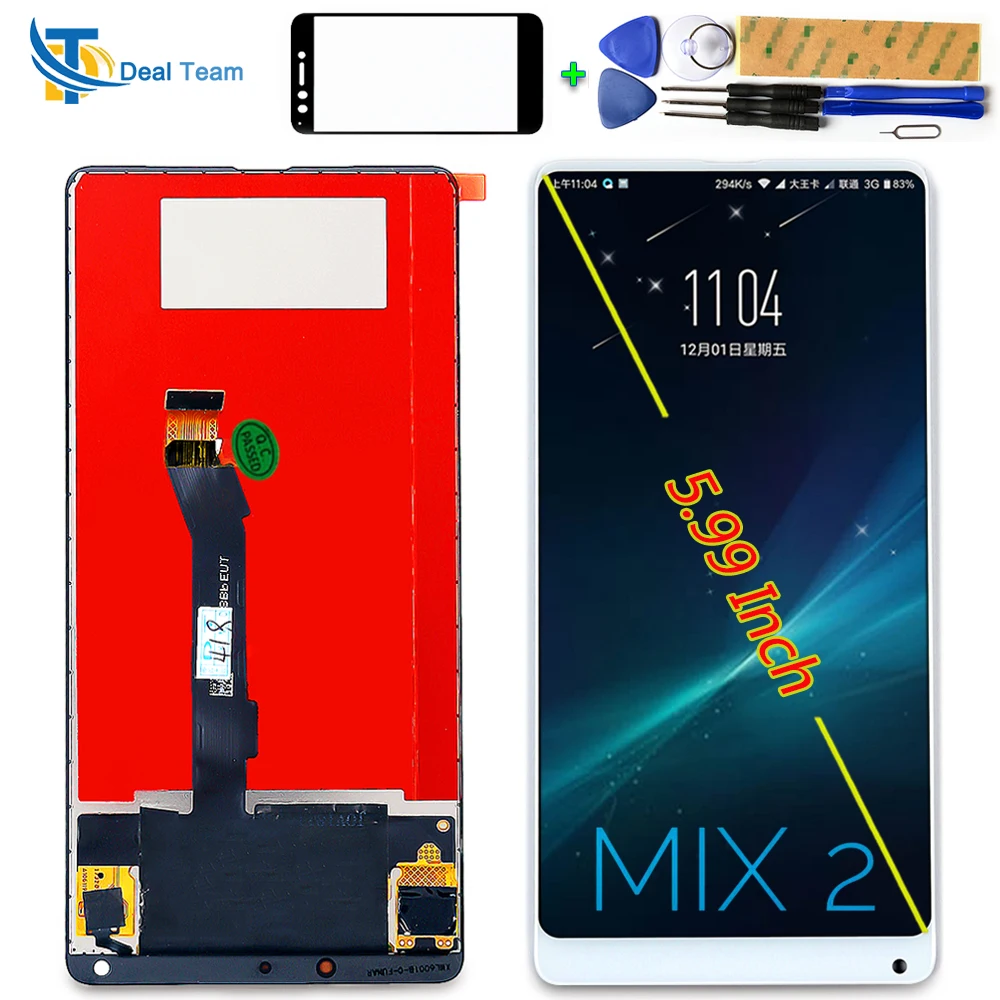 

Deal Team 5.99 inch LCD Display For Xiaomi Mi Mix 2 Touch Screen Digitizer Assembly For Snapdragon 835 MIX 2 LCD Frame with Tool
