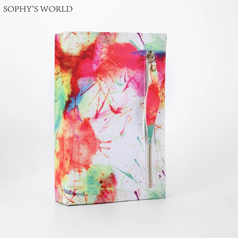 

Sophy's World Brand Vintage Book Pattern Clutch Purse Women Designer Handbags Floral Chains Evening Bag PU Leather Bag