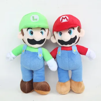 

candice guo! cute plush toy lovely cartoon Mario green red soft stuffed doll kids child appease toy birthday Christmas gift 1pc