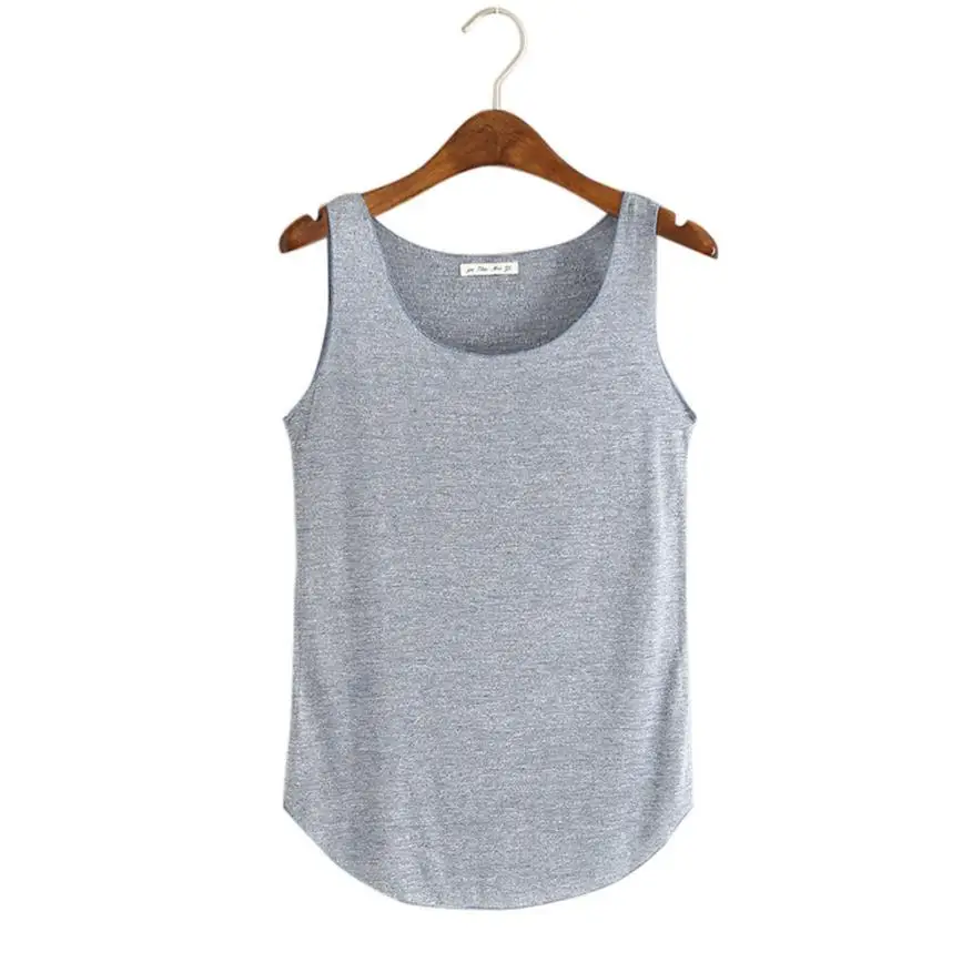 Для женщин Летняя майка без рукавов шею свободные майки жилет Camisetas Mujer# B0 - Цвет: Тёмно-синий