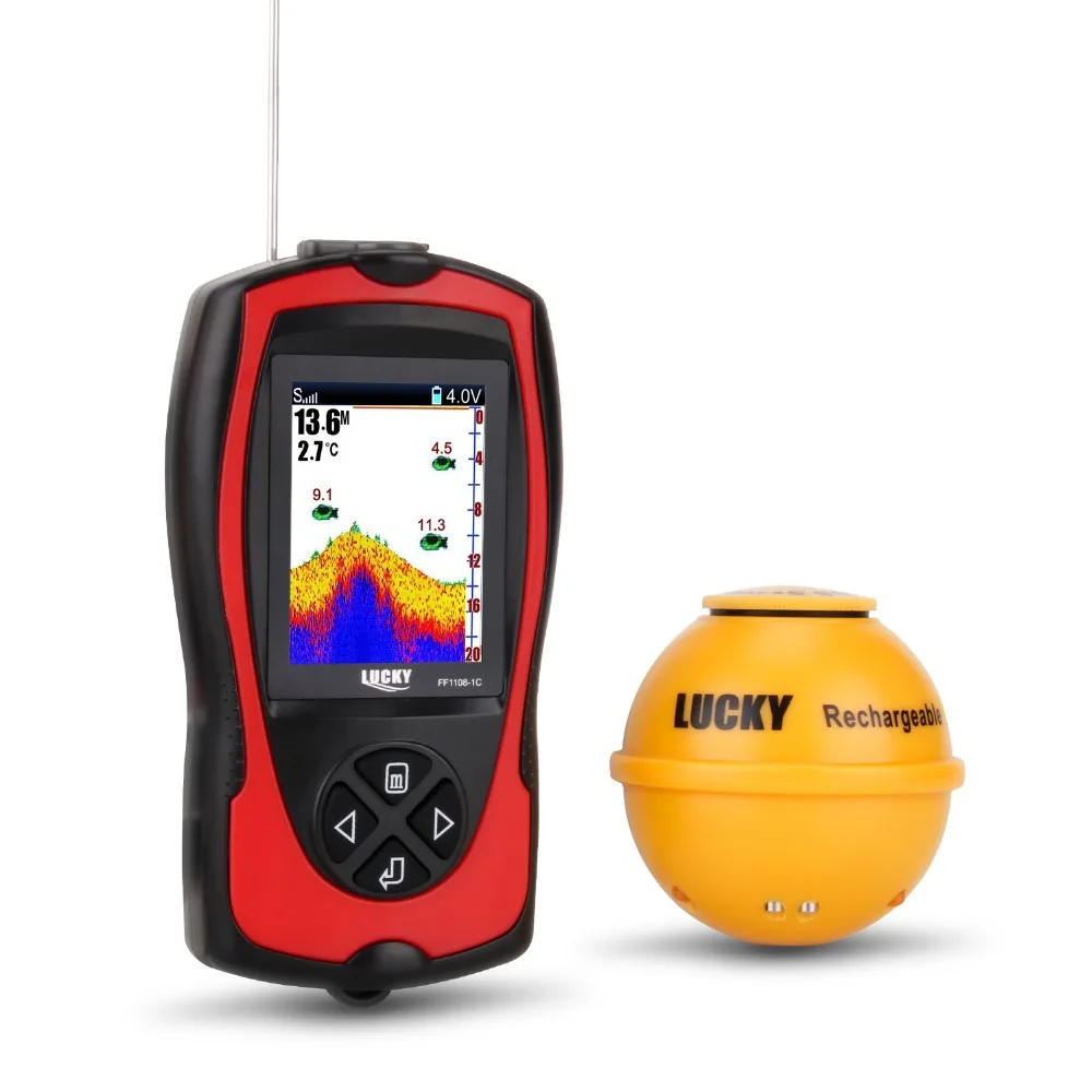 Recarregável sem Fio Lucky Fish Finder Ff1108 1 Cwla Findfish Sonar Sensor Fish Finder Sondadores Deeper Fishfinder Pesca 4 High Quality Esporte e Lazer