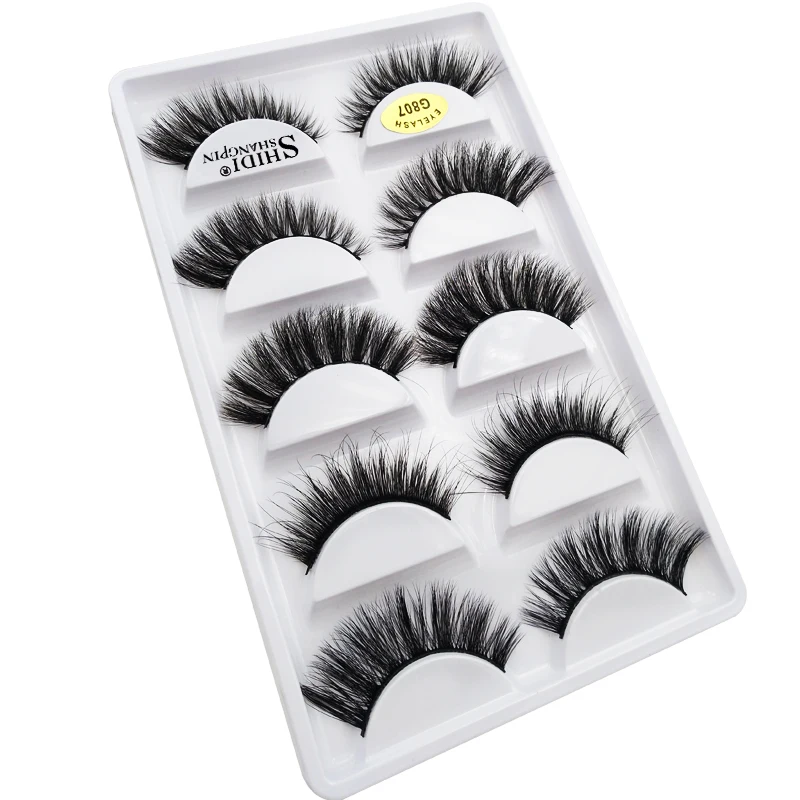 

SHIDISHANGPIN 3d mink false lashes natural long makeup false eyelash hand made mink eyelashes 1 box makeup full strip lashes
