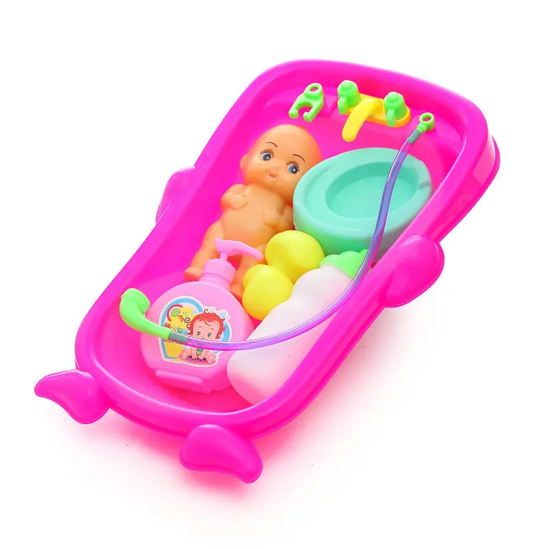 

Simulated Design Infant Bathing Bathtub Early Baby Educational Toy Play Set Doll Collection Baby Bath Safe Non-toxic