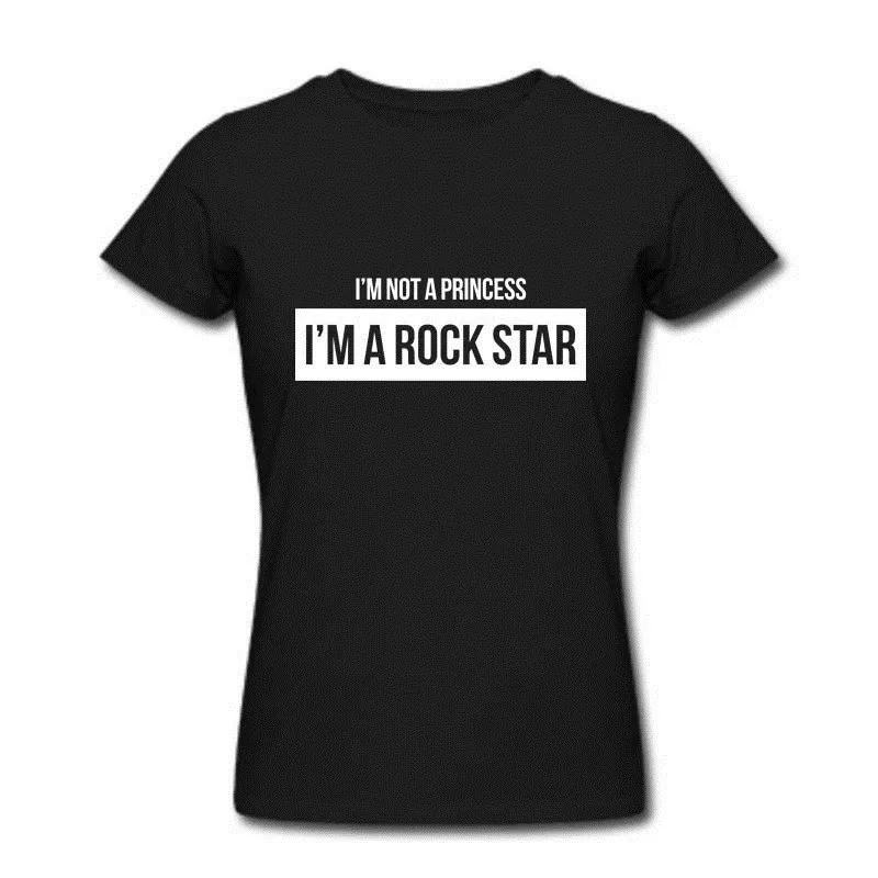 I'M NOT A PRINCESS ROCK STAR Футболка женские топы Летняя Дамская женская S 3XL футболка