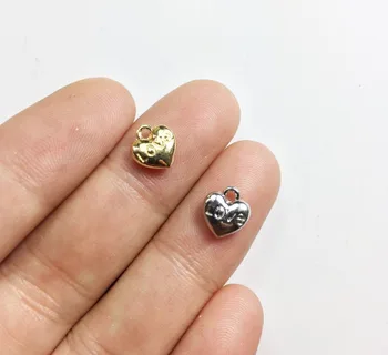 

Eruifa 20pcs 8mm Mini Heart with LOVE Print Zinc alloy Charms Pendant Jewelry DIY Handmade Necklae 2 Colors