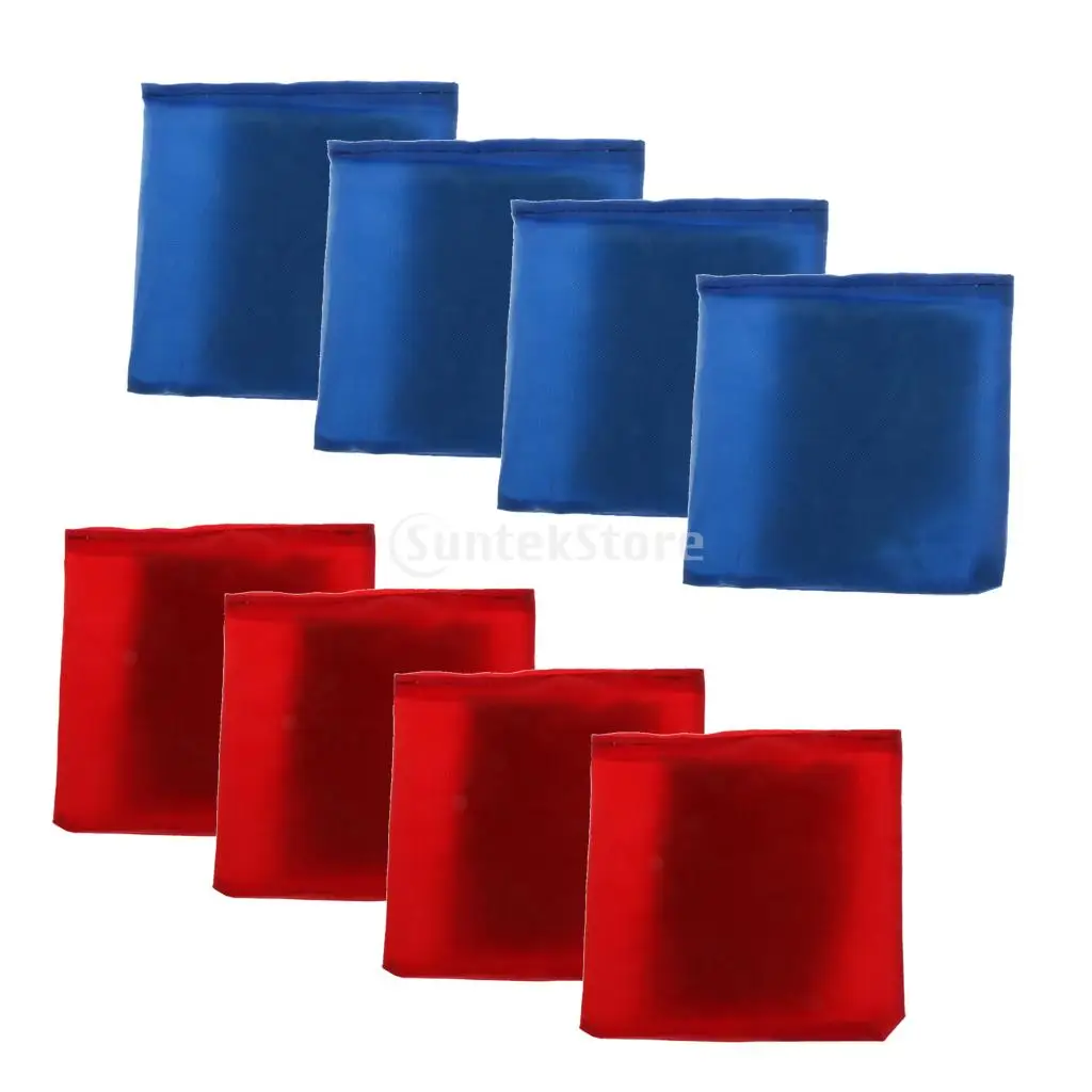 8pcs/set Blue & Red Cornhole Bag Bean Bag 10 x 10cm for Family Backyard Tossing Corn Hole Game