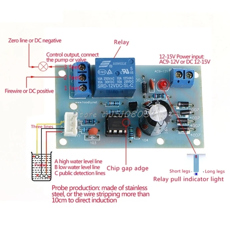 Контроллер уровня жидкости для воды, модуль датчика, переключатель обнаружения переменного тока 9-12 в 10 А/250 В S08, и Прямая поставка