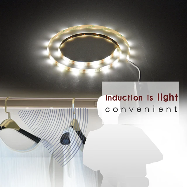 1M 30 LEDs Motion Sensor Closet LED Night Light Battery