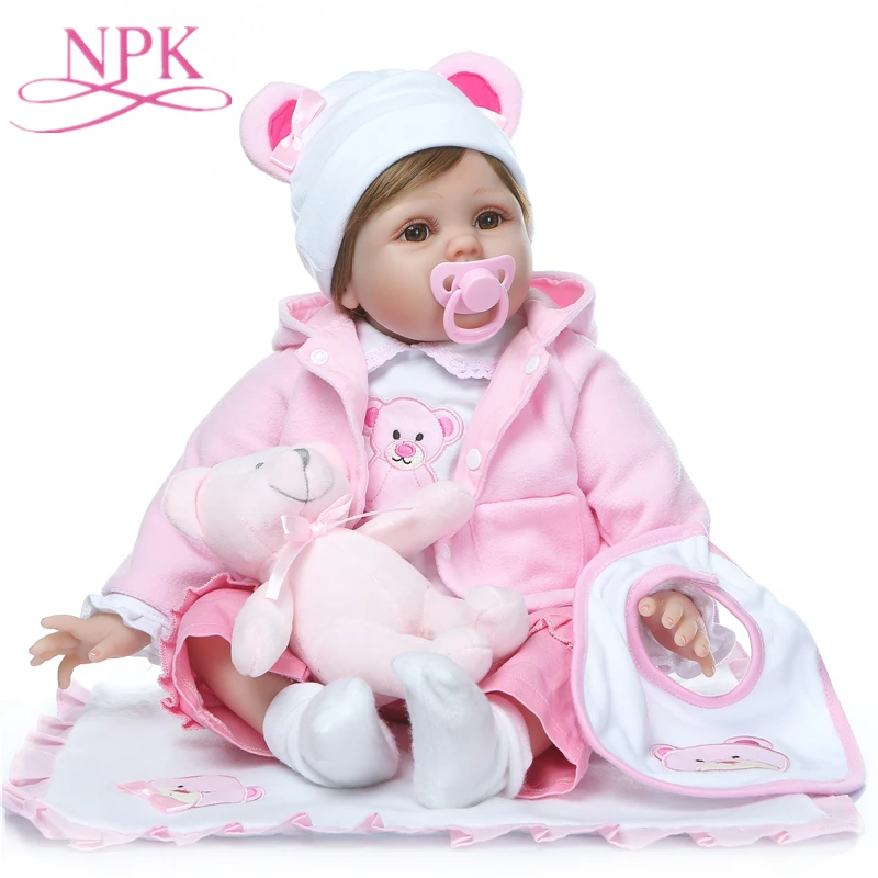 

NPK Bebe 55cm New Design Silicone Reborn Baby Dolls Toys Fashion Adorable Lifelike Princess Soft Cloth Body Babies Doll Toy Gift
