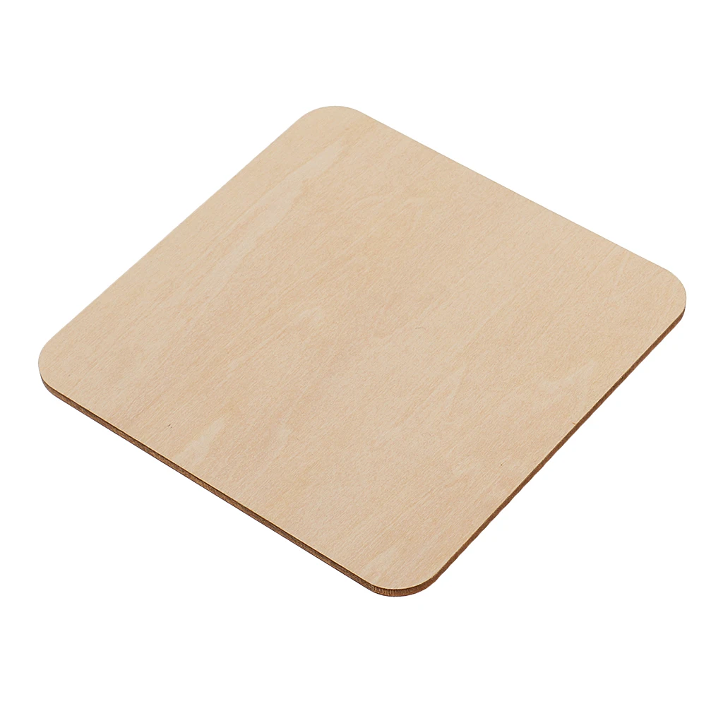 3 Sizes Square MDF Unfinished Wood Pieces Blank Plaque for DIY Craft Pyrography