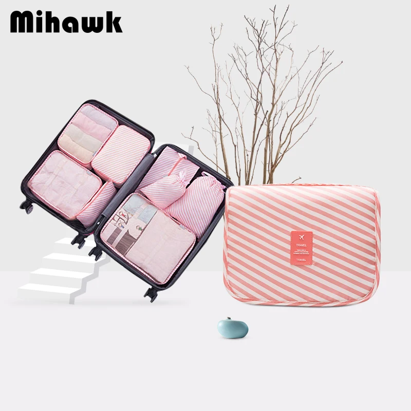 

Mihawk Waterproof Travel Bags Sets Women Clothes Luggage Storage Organizer Tote Bra Socks Container Cosmetic Toiletry Wash Pouch