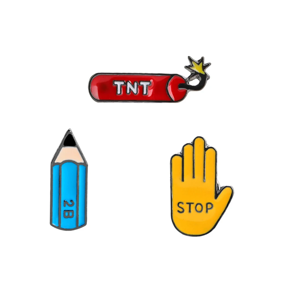 3 шт. эмалированные Мультяшные броши в виде капли масла ручной TNT 2B брошь