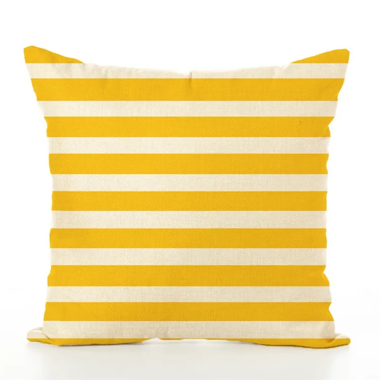 Современный диванную подушку желтого, серого, хлопок, лен, декоративный наволочка подушки в клетку с геометрическим рисунком, постельные принадлежности, домашний Автомобиль для сна домашний текстиль размером 45*45 - Цвет: FY08802