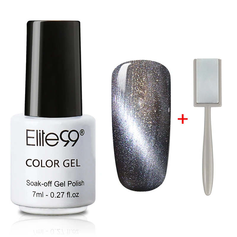 Elite99 кошачий глаз Gelpolish выдерживает с отличительные знаки ногтей маникюр искусство длительный гель лак с наклейкой выбрать цвет 1 с 1 магнит - Цвет: 6583 With Magnet