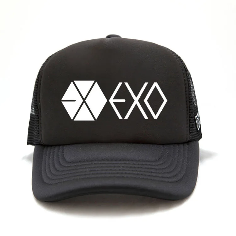 exo kpop различные стили унисекс плоский козырек/шляпа exo k-pop корейский Vogue snapbacks регулируемые кепки козырьки tide Chapeu - Цвет: Белый