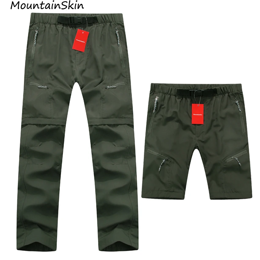 

Mountasinskin New Summer Spring Mens Pants Quick Dry Breathing Removable Trousers Military Pants Casual Army Male Clothing LA005