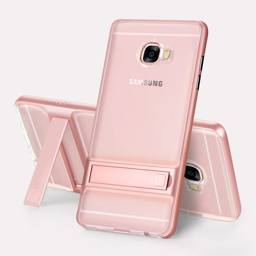 Абсолютно 3D чехол-подставка для мобильного телефона для samsung Galaxy C5 C5000 TPU силиконовый чехол для телефона 360 Защитный ковер samsung C5 Galaxy yc5 - Цвет: Crystal Rose Gold