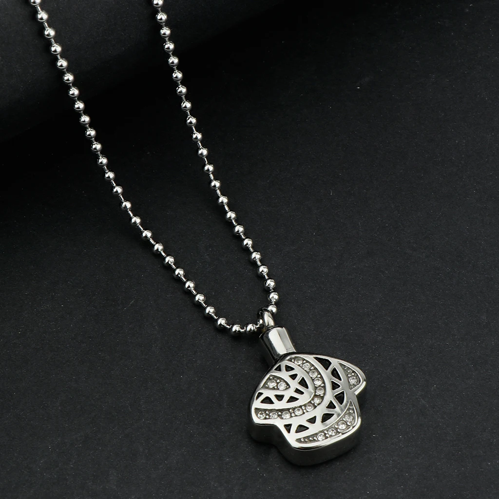 America Style Urn Ashes Locket Pendant Charm Necklace 316L Stainless Steel Tone Allergy-Free Durable Adjustable Necklace