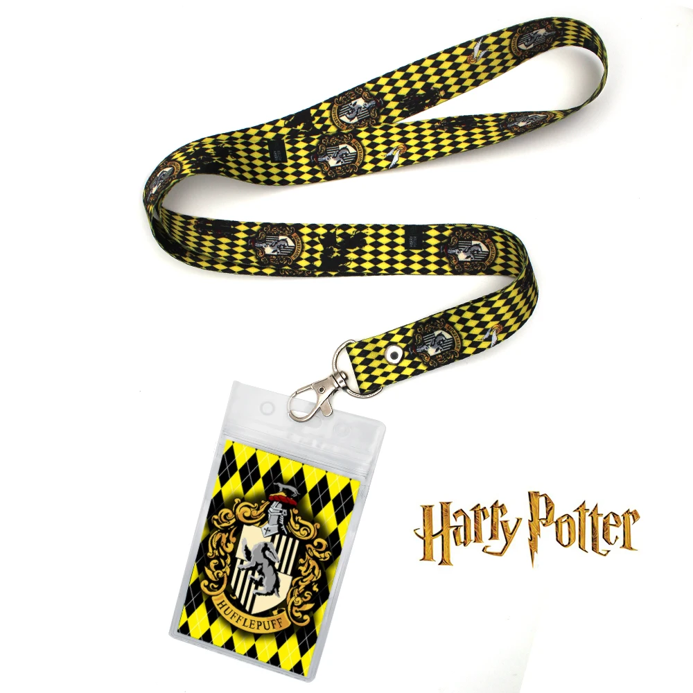 Harri Potter Gryffindor Slytherin Ravenclaw Hufflepuff Phone Rope Strap Lariat Lanyard+ID Credit Card Protector Case Sleeve Cool