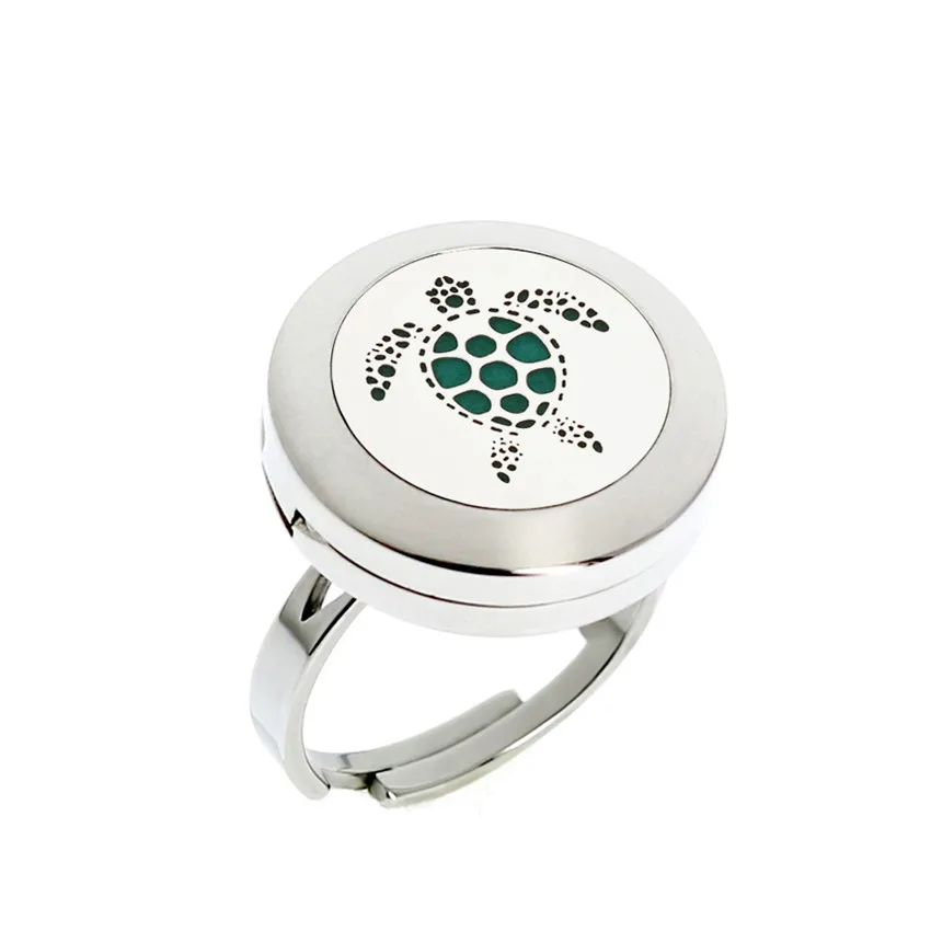 20 мм Регулируемый диффузор медальон кольцо Just Breathe 316L нержавеющая сталь эфирное масло духи медальон кольцо для женщин 10 шт. подушечки подарки - Цвет основного камня: FA373