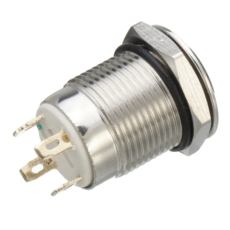 Металлический светодиодный кнопочный выключатель 12 мм 4 контакта мгновенный