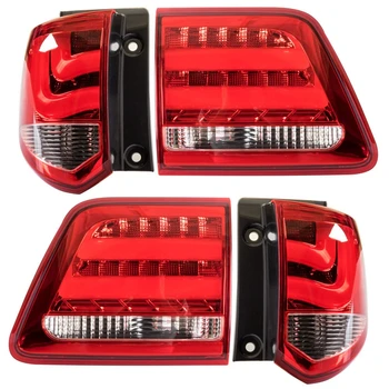 

2PCS LED Smoked Tail Light Rear Lamp Fit Toyota Fortuner 2012-2015 LED Red White Tail Lamp