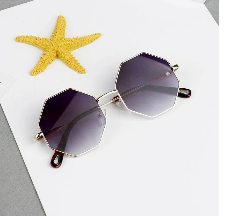New Kids hexagon Sunglasses Cute Boys&Girls UV400 Vintage Metal Frame Infant Glasses Hip-hop Punk Cool Baby Child Glasses