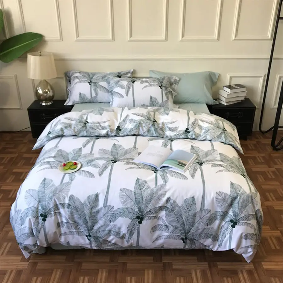 

Modern plant tree bedding set,twin full queen king cotton fashion green double home textile bed sheet pillow case quilt cover