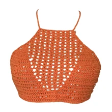 Хорошая сделка Женский вязаный укороченный топ открытая Сексуальная трикотажный бюстгальтер майка