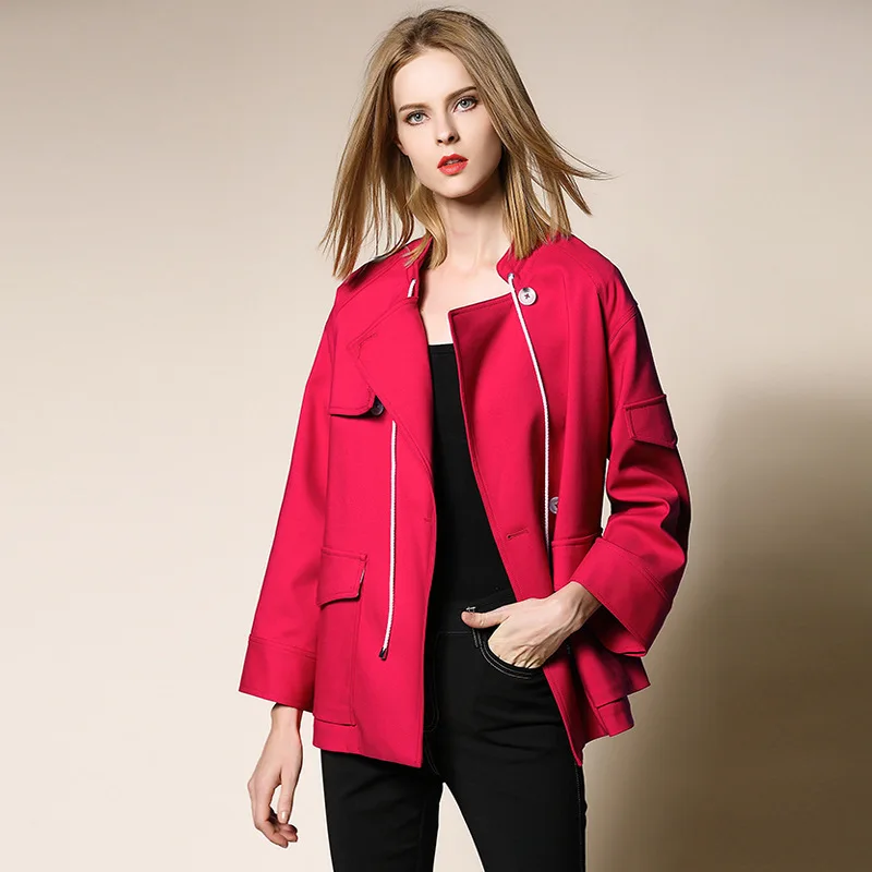 

trench coat long spring waterfall runway dust coats women 2019 plus size double breasted female ladies windbreaker rose loose