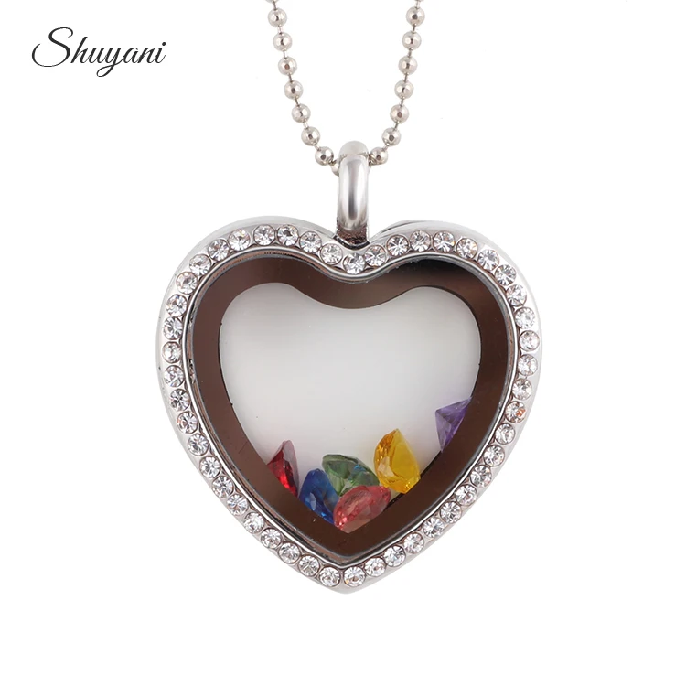 1PC-Free-Chain-Silver-Crystal-Heart-Floating-Locket-Pendant-Magnetic-Glass-Locket-with-Birthstone-Charms