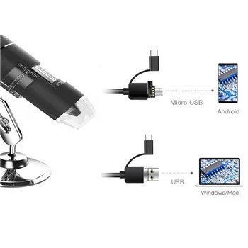 

Electronic Digital Microscope 1600X 8 LED HD 2 in 1 Electronic Stereo Microscope USB Endoscope Camera Magnifier