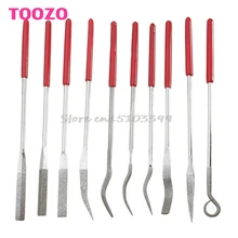 New 10Pcs Diamond Coated Riffler Files Mechanical Watch Jewelry Files Tools G08 Drop ship