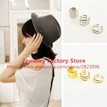 

300sets/lot 3 pcs simple three sets openings rose gold ring titanium steel ring tail ring not fade hot selling three rings set