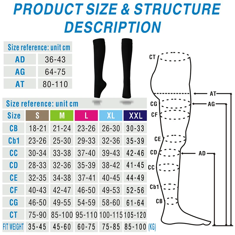 welly socks womens Open Toe Knee High 20-30 mmHg Medical Compression Stockings(1 pair) smartwool socks women