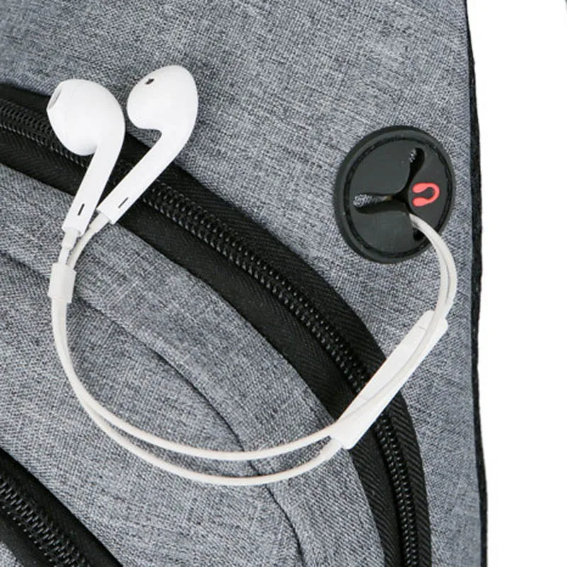 USB Charging Men Backpack Canvas Anti Theft Teenager Chest Bag Women Headphone Hole Casual Shoulder Bag Sac A Dos Homme BP0222 (3)