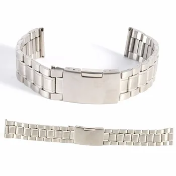 

*Leisure Watchbands Stainless Steel Watch Band Strap Straight Snaps Bracelet 18mm 20mm 22mm Men's Women's Watch Accessories