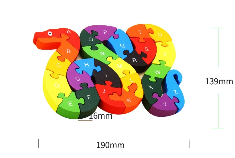 Деревянные 3D пазлы, развивающие игрушки, животные, слон, корова, динозавр, деревянные игрушки, детские цифры, алфавитное изучение букв, игрушки